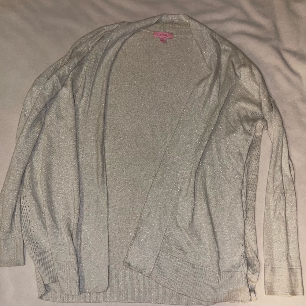 Lilly Pulitzer Shimmering Silver Cardigan